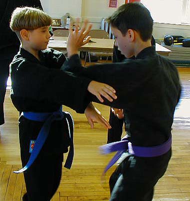 boys practicing martial arts